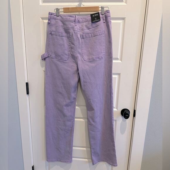 NWT AFRM Purple Fez Straight Leg Carpenter Denim Jeans Pants-Size 28 - Picture 4 of 6